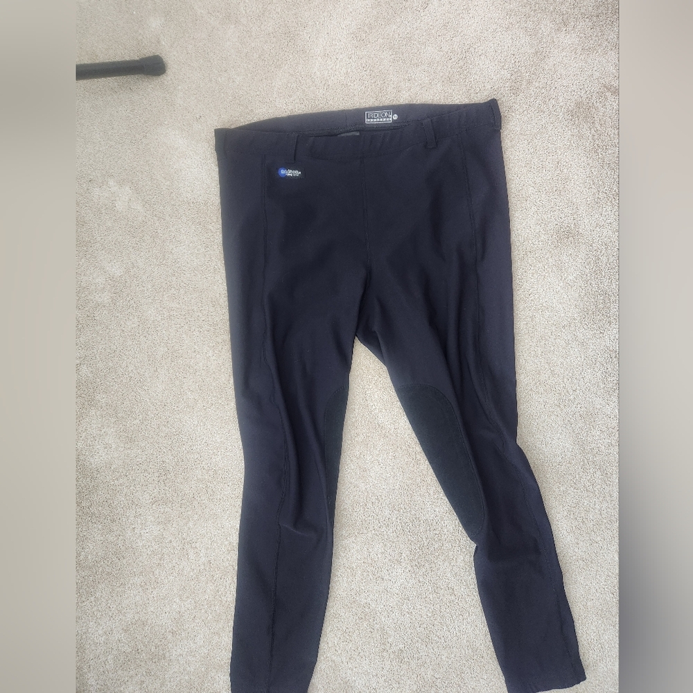 Irideon Black Equestrian Breeches Knee Patch